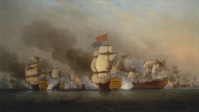 Viceadmiraal Sir George Ansons Overwinning bij Kaap Finisterre door Samuel Scott